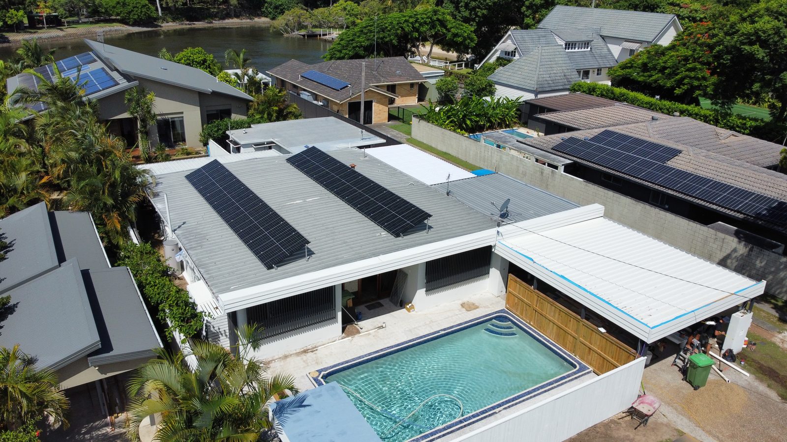 Aerial of a solar installation